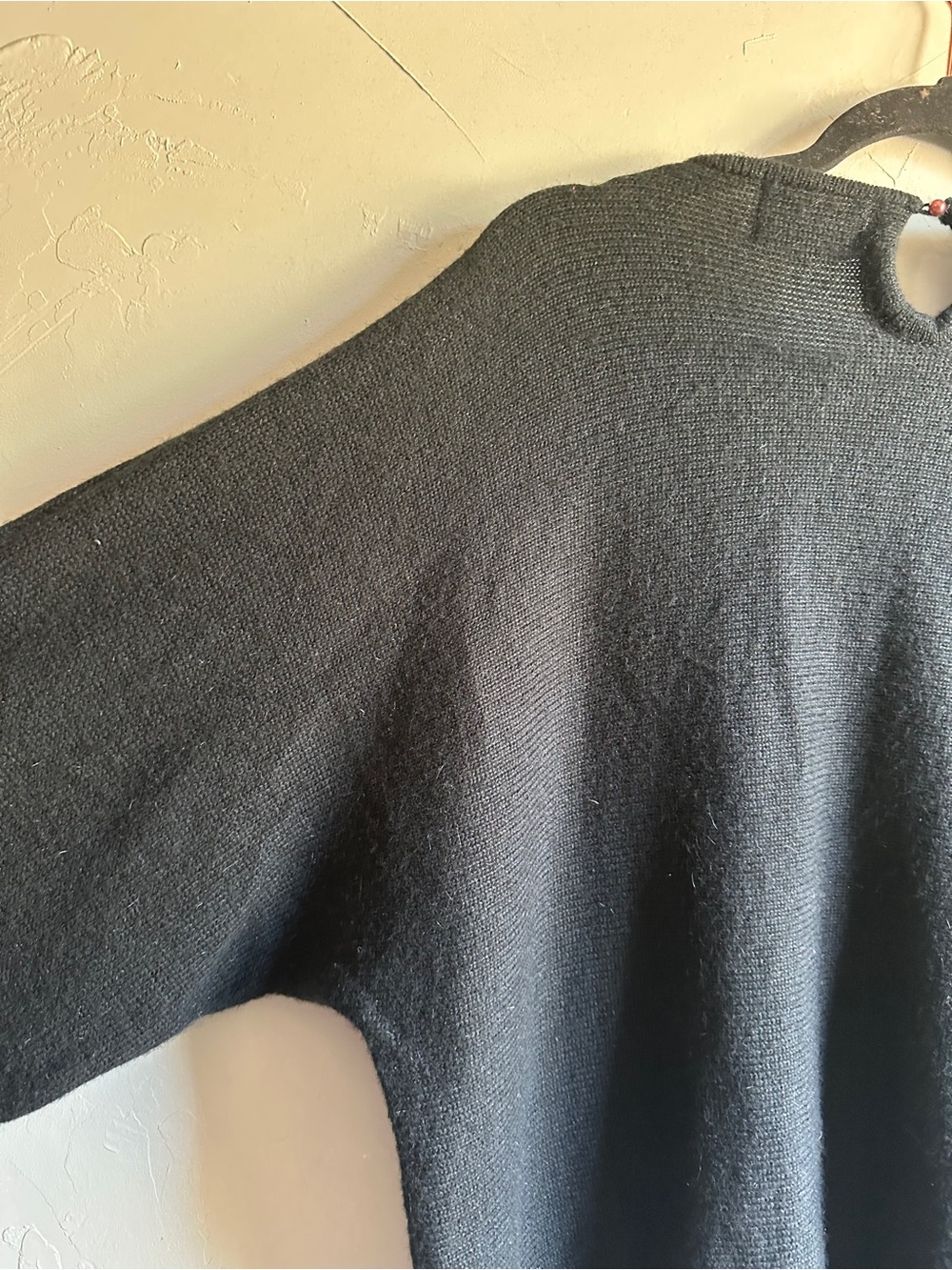 Vintage Newcomer II Black Beaded Relaxed Drop Shoulder Statement Sweater M/L - Picture 7 of 8